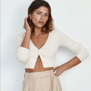 Aritzia || Wilfred Santorini Cardigan (Light Heather Oatmeal)